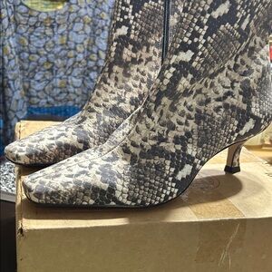 Gianni Bini Snakeskin Pattern Heeled Boots